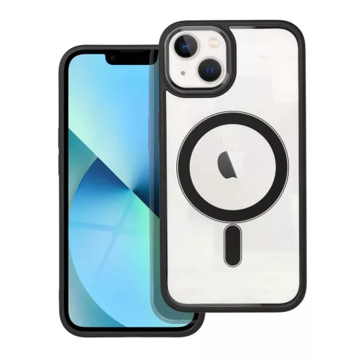 iPhone 13 készülékhez Color Edge Mag Cover tok, MagSafe-kompatibilis, fekete