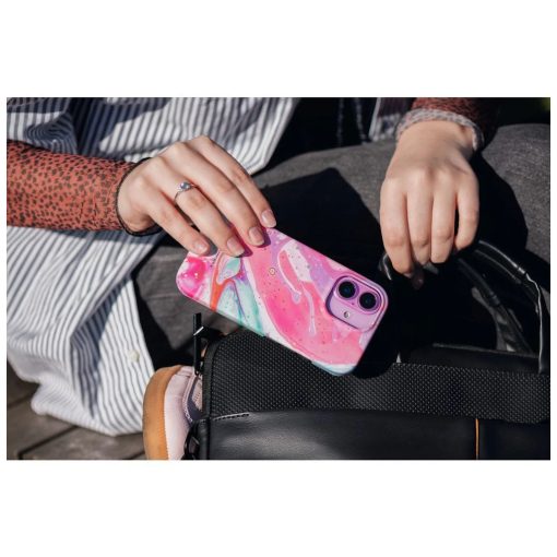 Forcell F-Protect Mirage tok iPhone 15 PRO MAX készülékhez, MagSafe-kompatibilis, Military Drop-Test, rózsaszín márvány