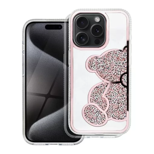 TEDDY BEAR tok iPhone 13 készülékhez, rózsaszín