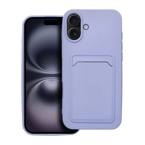 iPhone 16 PLUS készülékhez kártyatartós tok lila
