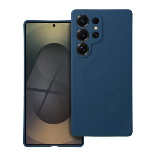 Szilikon MagSafe-kompatibilis tok Samsung Galaxy S25 Ultra készülékhez, kék