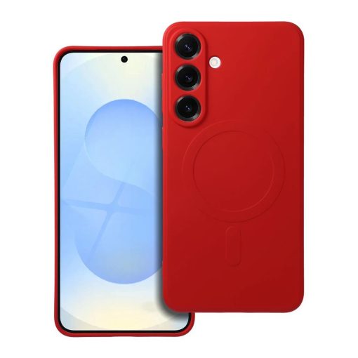 Silicone Mag Cover MagSafe-kompatibilis tok Samsung S25 Plus készülékhez piros
