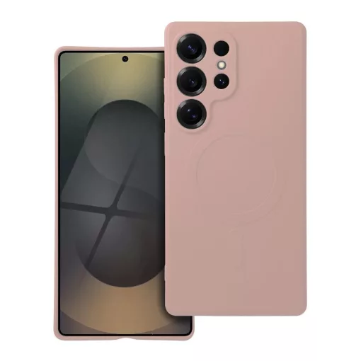 Szilikon MagSafe-kompatibilis tok Samsung S25 Ultra készülékhez, rózsaszín