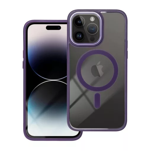 iPhone 14 PRO MAX készülékhez Color Edge Mag Cover tok, MagSafe-kompatibilis, lila