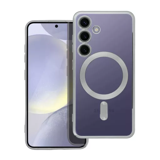 Samsung S24 készülékhez Electro Mag Cover tok MagSafe-kompatibilis ezüst