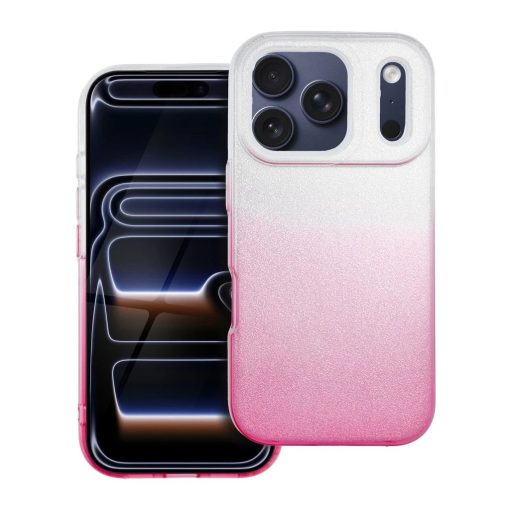 iPhone 17 PRO készülékhez Shining tok, áttetsző rózsaszín