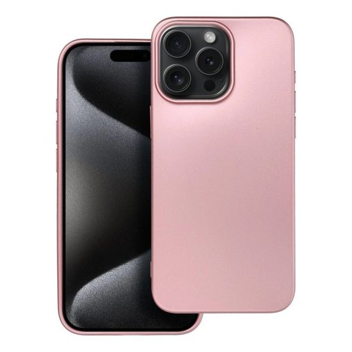 iPhone 15 PRO MAX tok készülékhez metál rózsaszín