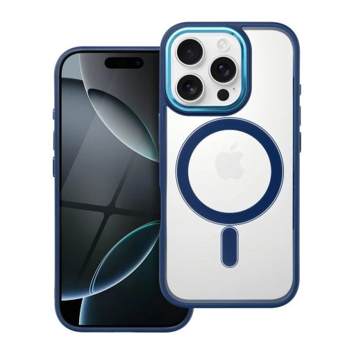 iPhone 16 PRO készülékhez Color Edge Mag Cover tok, MagSafe-kompatibilis, kék