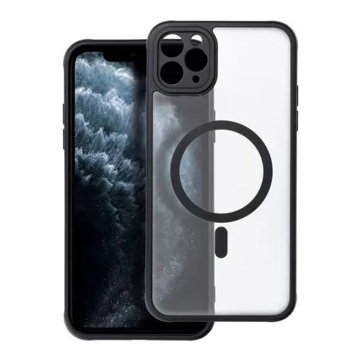 iPhone 11 Pro Max készülékhez tok Full Matte Mag Cover MagSafe-kompatibilis fekete