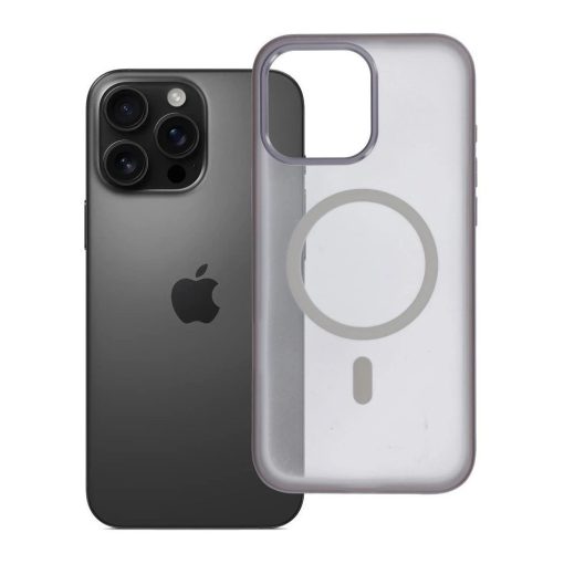 iPhone 16 PRO MAX készülékhez Flexline Mag Cover tok, MagSafe-kompatibilis, szürke