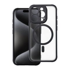   iPhone 15 Pro készülékhez Full Matte Mag Cover tok – MagSafe kompatibilis, fekete