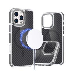   iPhone 16 PRO MAX készülékhez Fiber tok MagSafe-kompatibilis szürke