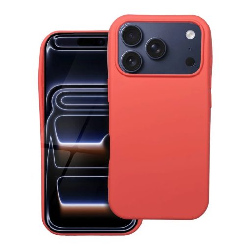 Szilikon tok iPhone 17 Pro készülékhez barackszínű