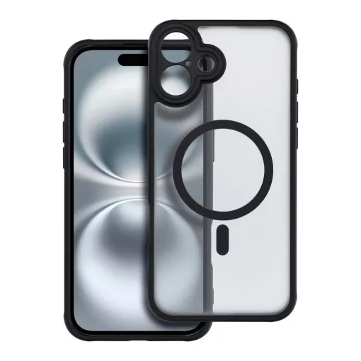 iPhone 16 PLUS készülékhez Full Matte Mag Cover tok MagSafe-kompatibilis fekete