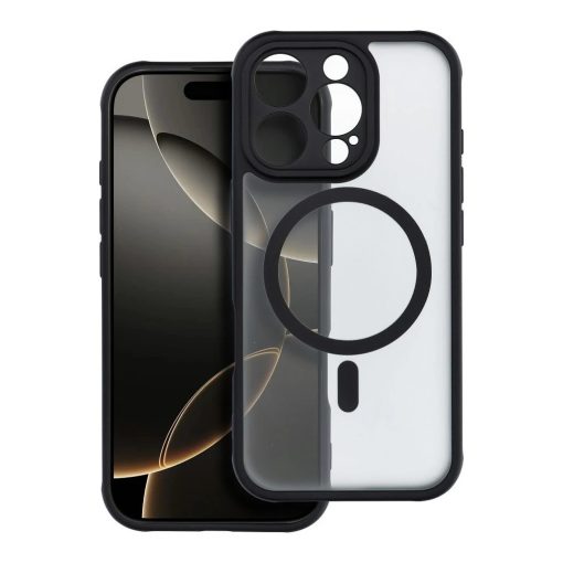 iPhone 16 Pro készülékhez tok Full Matte Mag Cover MagSafe-kompatibilis fekete