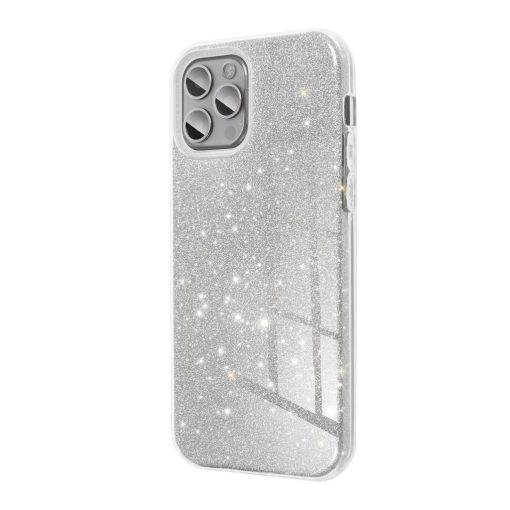 Samsung A17 készülékhez tok fényes ezüst