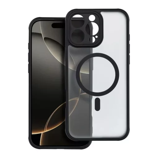 iPhone 16 Pro Max készülékhez Full Matte Mag Cover tok MagSafe-kompatibilis fekete