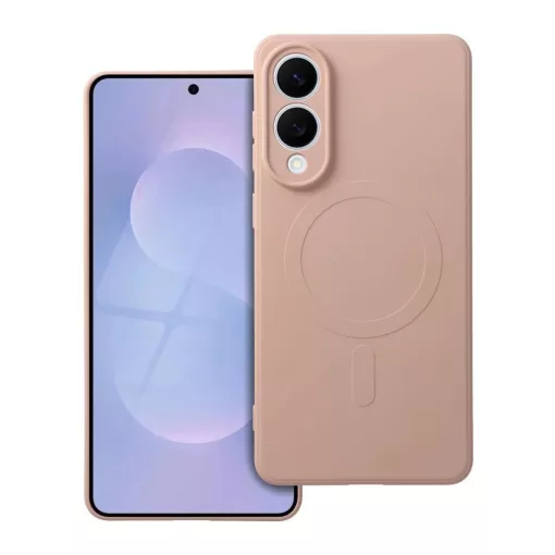 Silicone Mag Cover MagSafe-kompatibilis tok Samsung S25 Edge készülékhez, rózsaszín