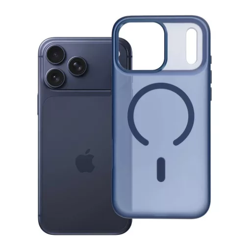 Flexline Mag Cover tok iPhone 17 Pro Max készülékhez, MagSafe-kompatibilis, tengerészkék