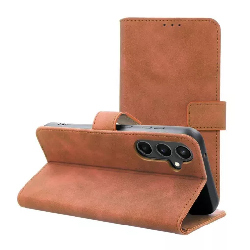 TENDER könyvtok Samsung S23 FE készülékhez barna