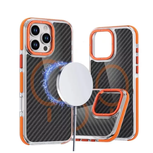 iPhone 16e (SE4 2025) és 17e készülékhez Fiber tok, MagSafe-kompatibilis, narancssárga
