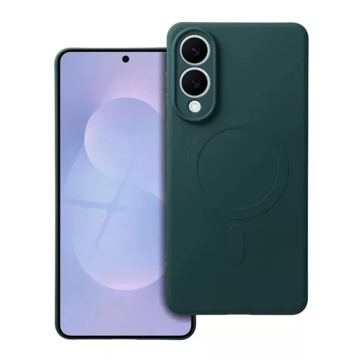 Silicone Mag Cover tok MagSafe-kompatibilis SAMSUNG S25 Edge készülékhez sötétzöld