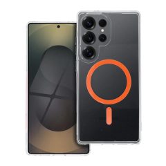   Drop Glue Colorful Ring Mag Cover tok Samsung S25 Ultra készülékhez – MagSafe kompatibilis, narancssárga