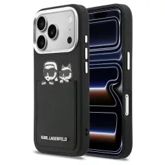   KARL LAGERFELD iPhone 17 Pro készülékhez tok KLHCP17L6PCSPKCK (PU W/ K&C Print & Pocket) fekete