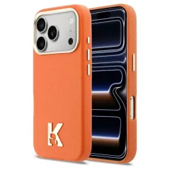   KARL LAGERFELD iPhone 17 Pro készülékhez tok MagSafe-kompatibilis (KLHMP17L5PGFKHGO, PU FW W/ KHead Logo) narancssárga