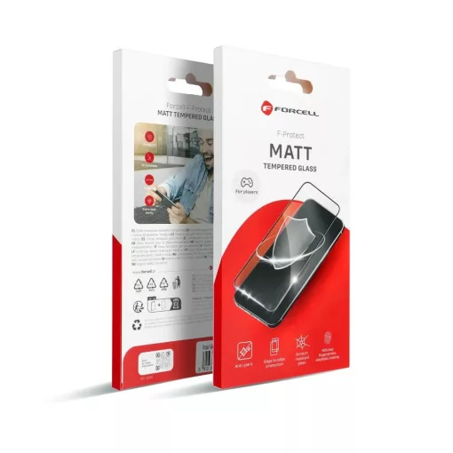 Forcell Matt Glass edzett üveg iPhone 12 Pro Max készülékhez fekete