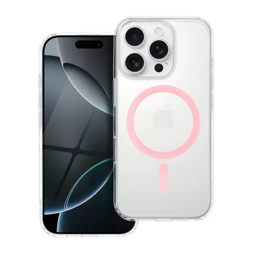 iPhone 14 készülékhez Drop Glue Colorful Ring Mag Cover tok, MagSafe-kompatibilis, rózsaszín