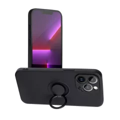 iPhone 12 Pro Max készülékhez Silicone Ring tok fekete