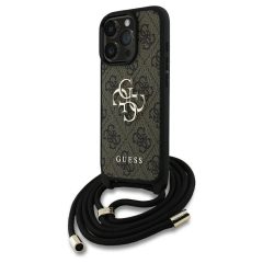   GUESS tok iPhone 16 Pro Max készülékhez GUHCP16XP4GMGCRW (CBDY PU 4G Big Logo W/Cord Strap) barna