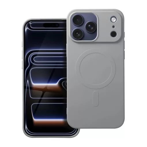 Silicone Mag Cover nagy kivágással MagSafe-kompatibilis tok iPhone 17 Pro Max készülékhez, titán