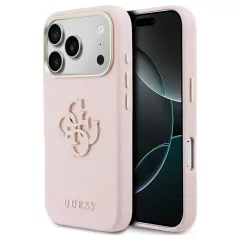   GUESS tok iPhone 17 Pro Max készülékhez GUHCP17X5PS4RGGP (PU FW Resin Logo) rózsaszín