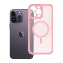   iPhone 14 Pro Max készülékhez Full Matte Mag Cover tok MagSafe-kompatibilis világos rózsaszín