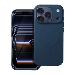   Szilikon MagSafe-kompatibilis tok iPhone 17 Pro készülékhez, nagy kivágással, kék