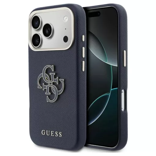 GUESS tok iPhone 17 Pro Max készülékhez GUHCP17X5PS4RGGB (PU FW Resin Logo) kék