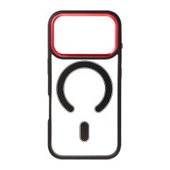  iPhone 17 PRO készülékhez Color Edge Mag Cover MagSafe-kompatibilis tok fekete-piros