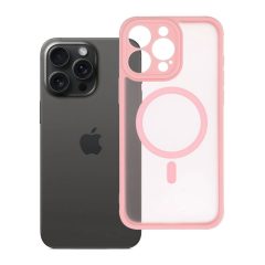   iPhone 15 PRO MAX készülékhez Full Matte Mag Cover tok MagSafe-kompatibilis világos rózsaszín