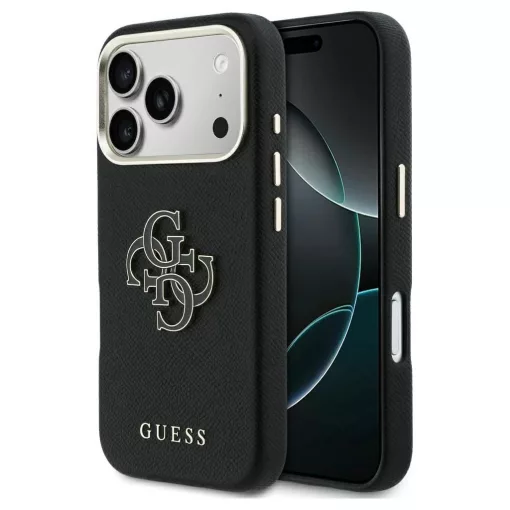 GUESS tok iPhone 17 Pro készülékhez GUHCP17L5PS4RGGK (PU FW Resin Logo) fekete