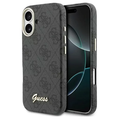 GUESS tok iPhone 17 készülékhez, MagSafe kompatibilis, GUHMP17S5P4FWMSK (PU FW 4G Script), fekete