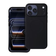   iPhone 17 Pro Max készülékhez MagSafe-kompatibilis szilikon tok (nagy nyílással), fekete