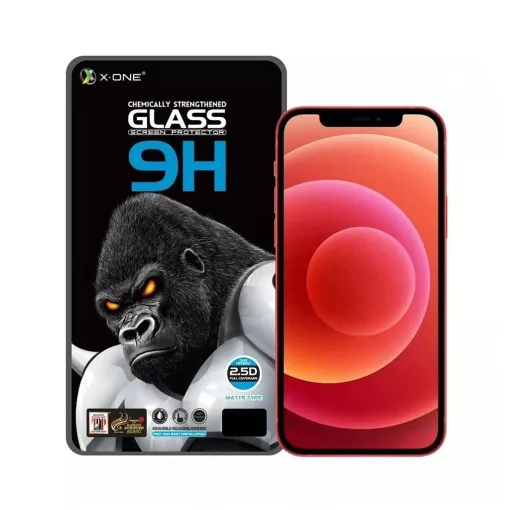 X-ONE Full Cover Extra Strong Matte 9H edzett üveg kijelzővédő iPhone 13/13 Pro/14/16e készülékhez