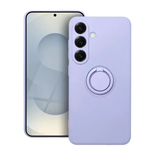 Samsung S25 készülékhez szilikon gyűrűs tok, lila