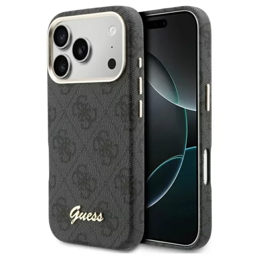 GUESS tok iPhone 17 Pro készülékhez MagSafe-kompatibilis GUHMP17L5P4FWMSK (PU FW 4G Script) fekete