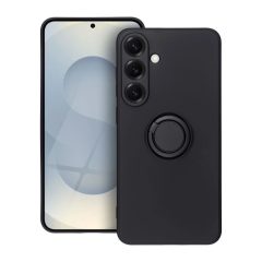 Samsung S25 PLUS készülékhez Silicone Ring tok, fekete