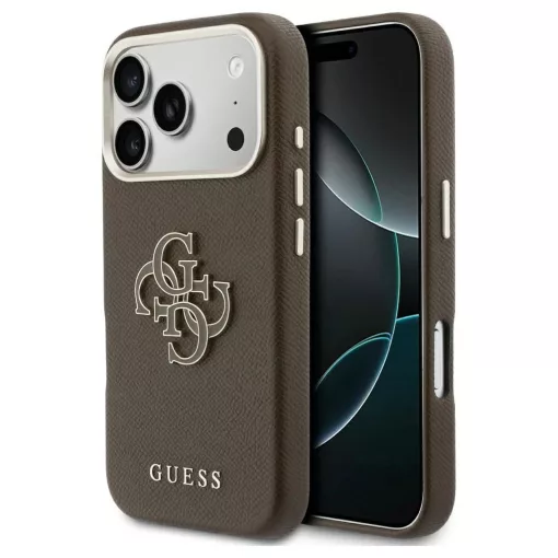 GUESS tok iPhone 17 Pro készülékhez GUHCP17L5PS4RGGW (PU FW Resin Logo) barna