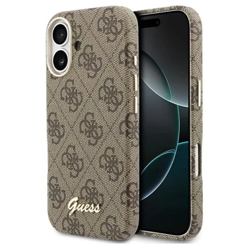 GUESS PU FW 4G Script tok iPhone 17 készülékhez MagSafe-kompatibilis barna