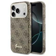   GUESS MagSafe-kompatibilis tok iPhone 17 Pro Max készülékhez GUHMP17X5P4FWMSW (PU FW 4G Script) barna